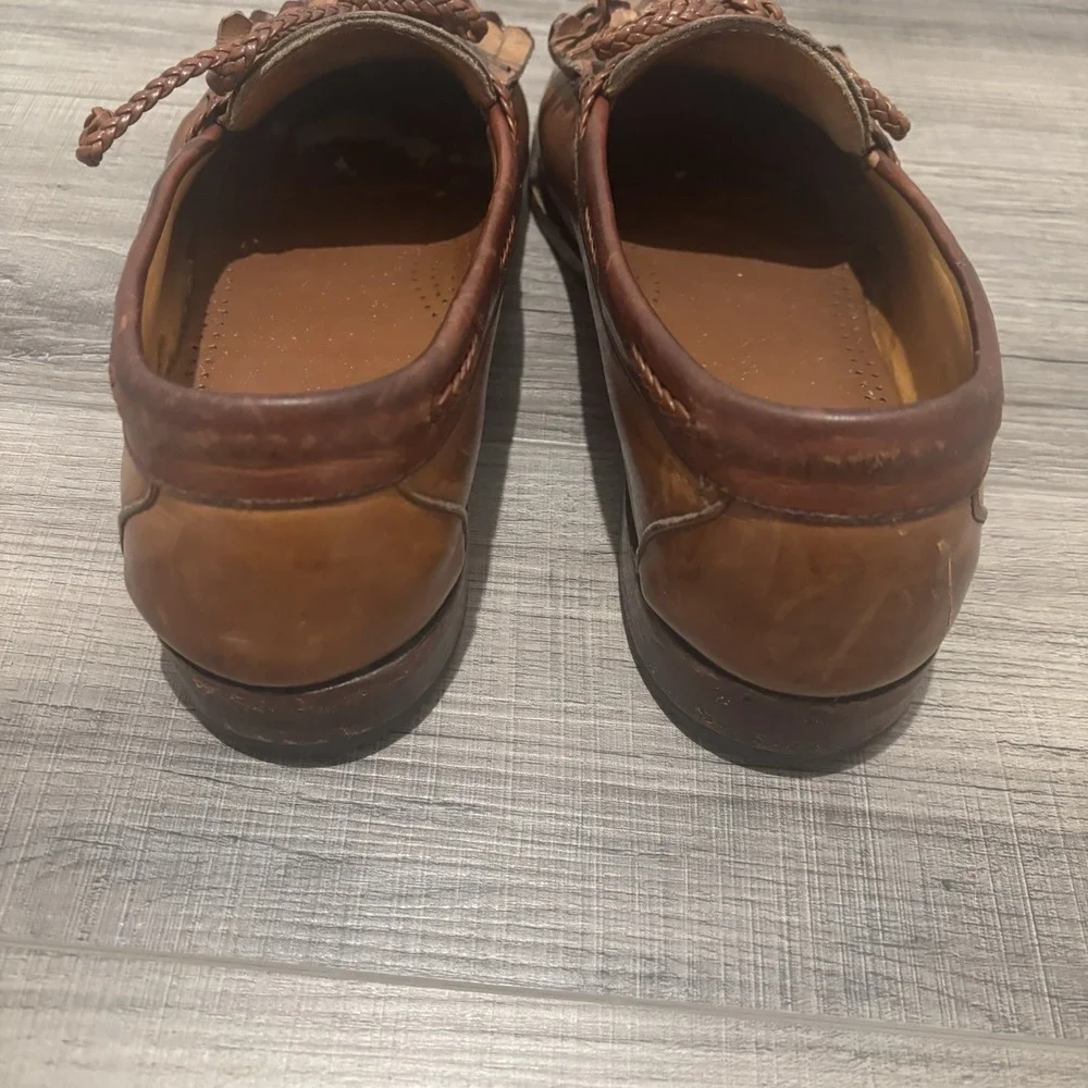 Allen Edmonds Danforth Kilted Tassel Loafer Shoe, Brown Leather Mens 9.5 D